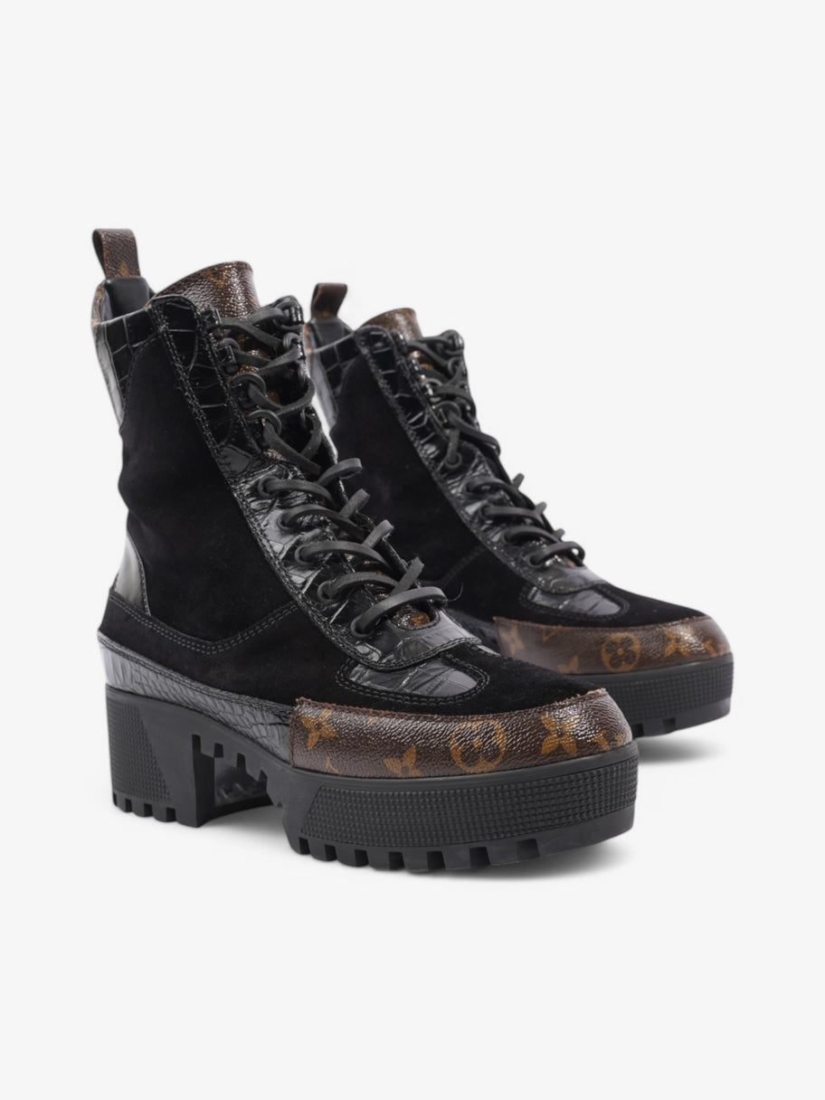 Louis Vuitton Laureate Platform Desert Boot 50 Black / Monogram Suede EU 39 UK 6 Image 2