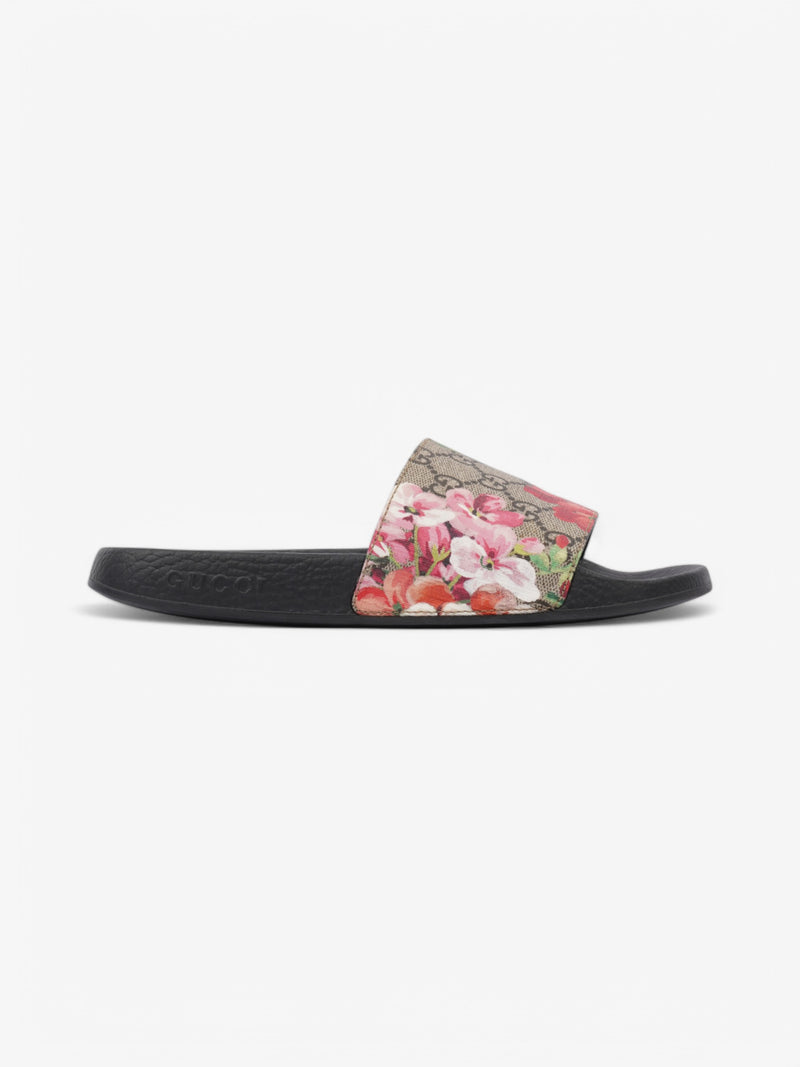  Gucci Supreme Floral Slides Beige  / Floral Coated Canvas EU 38 UK 5