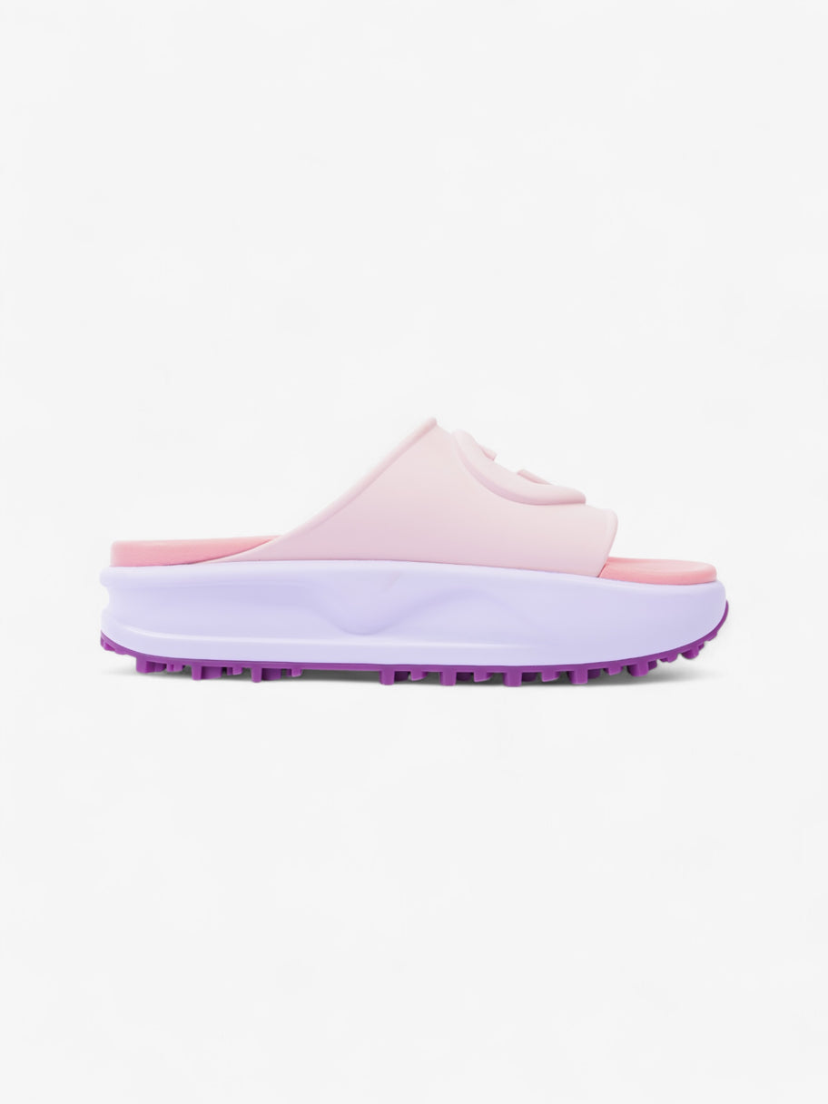 Gucci GG-Embossed Rubber Platform Slides Pink / Pastel Rubber EU 39 UK 6 Image 4