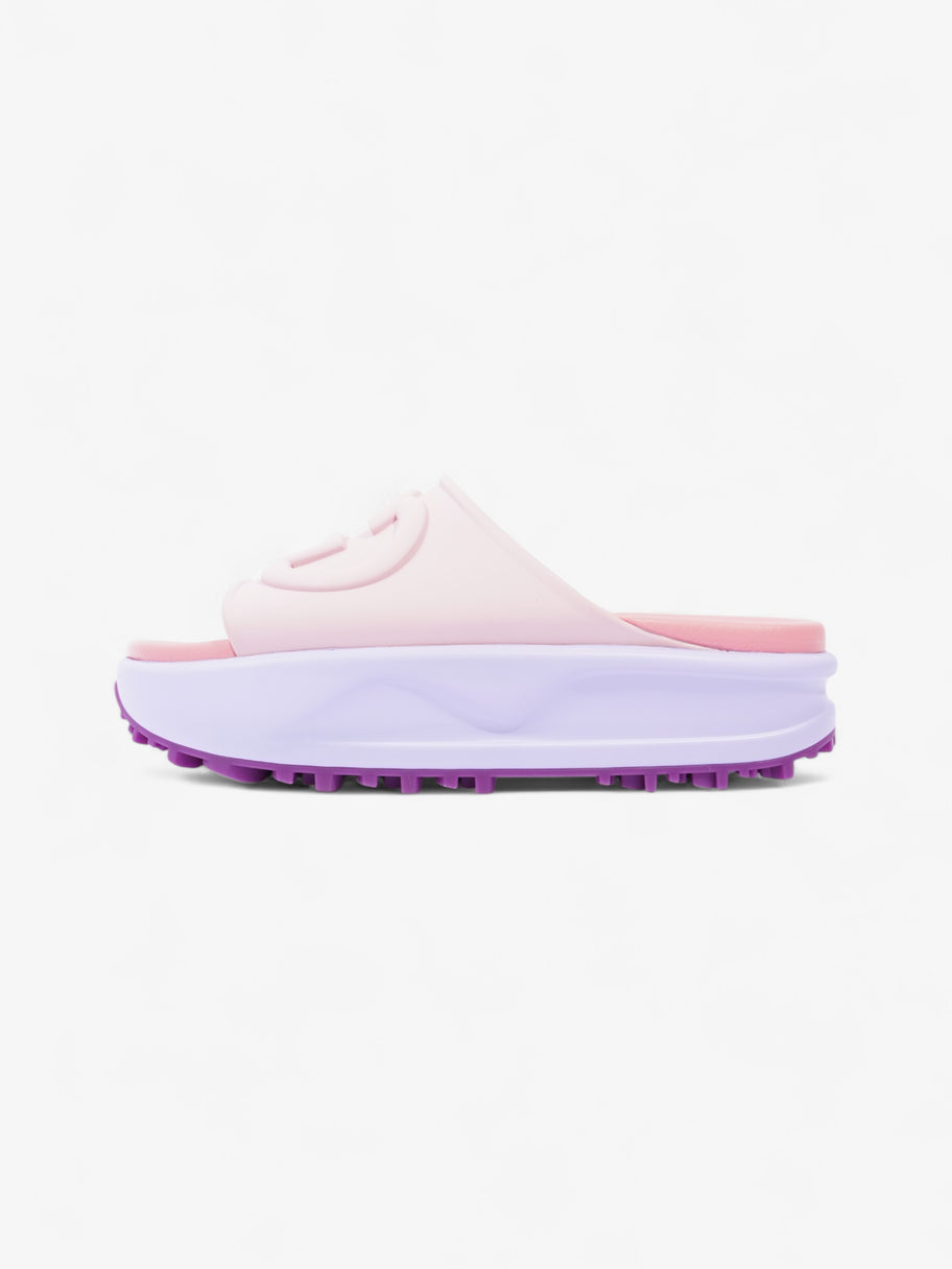 Gucci GG-Embossed Rubber Platform Slides Pink / Pastel Rubber EU 39 UK 6 Image 5