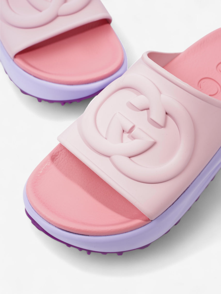 Gucci GG-Embossed Rubber Platform Slides Pink / Pastel Rubber EU 39 UK 6 Image 9