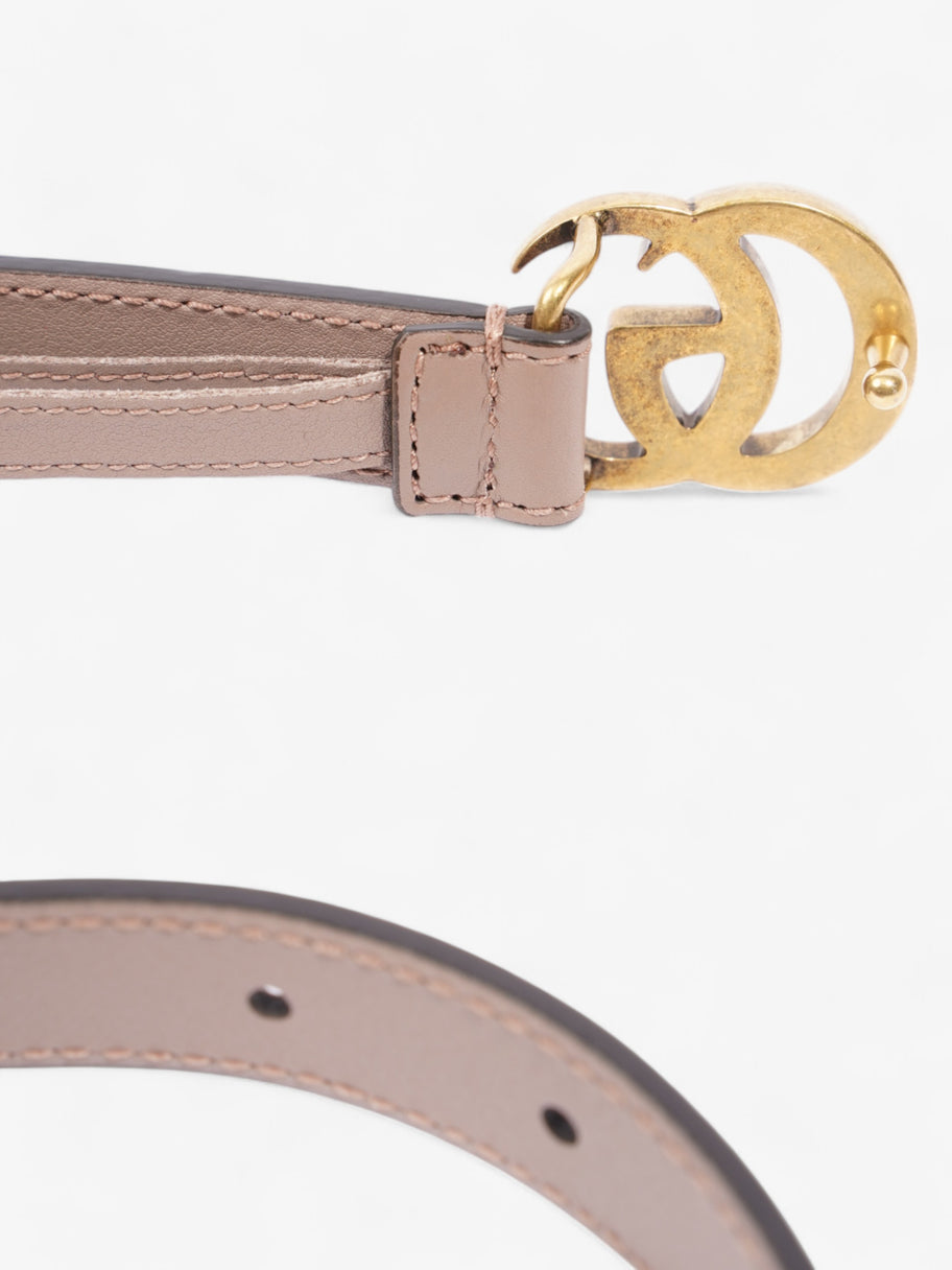 Gucci GG Marmont Thin Belt Dusty Rose / Gold Leather 70cm / 28