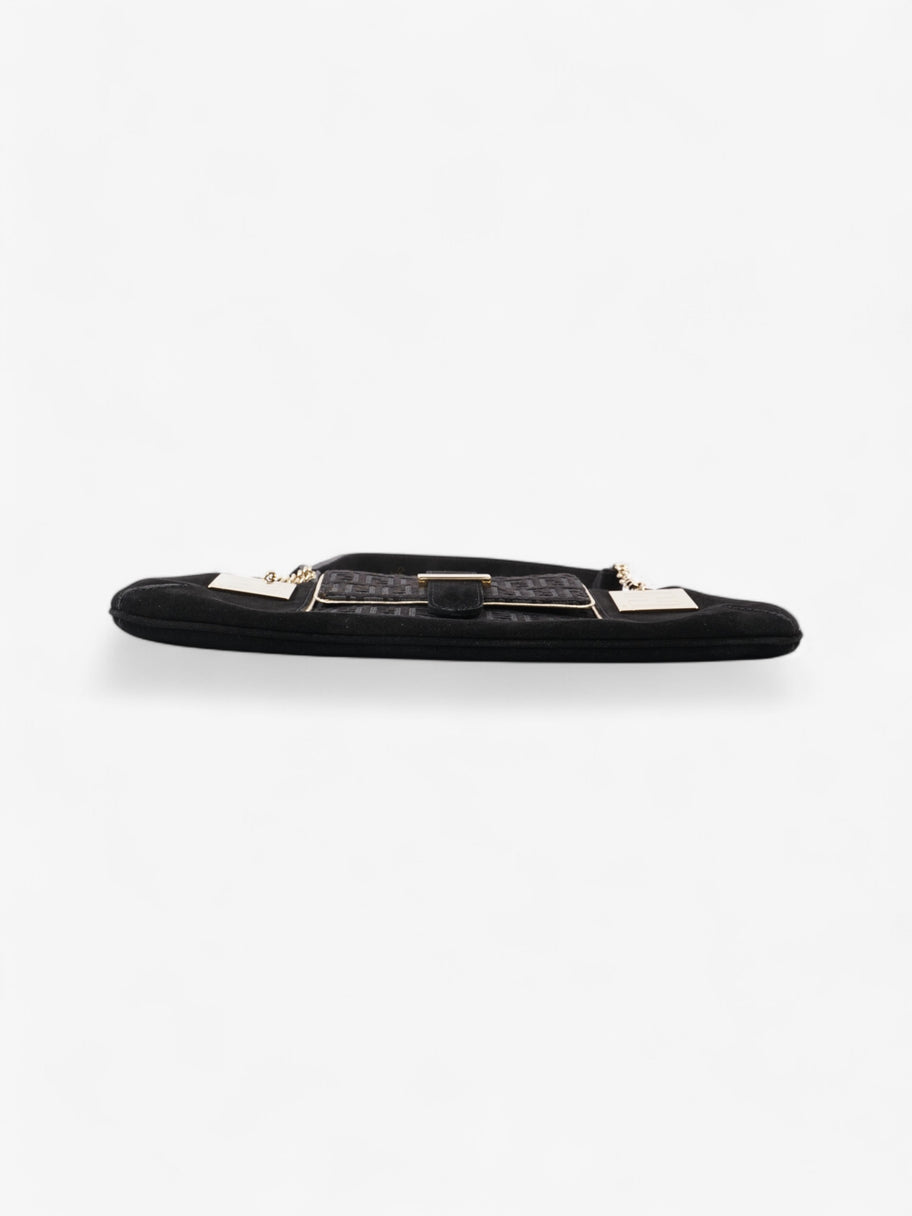 Fendi Zucchino Shoulder Bag Black / Light Gold Suede Image 6