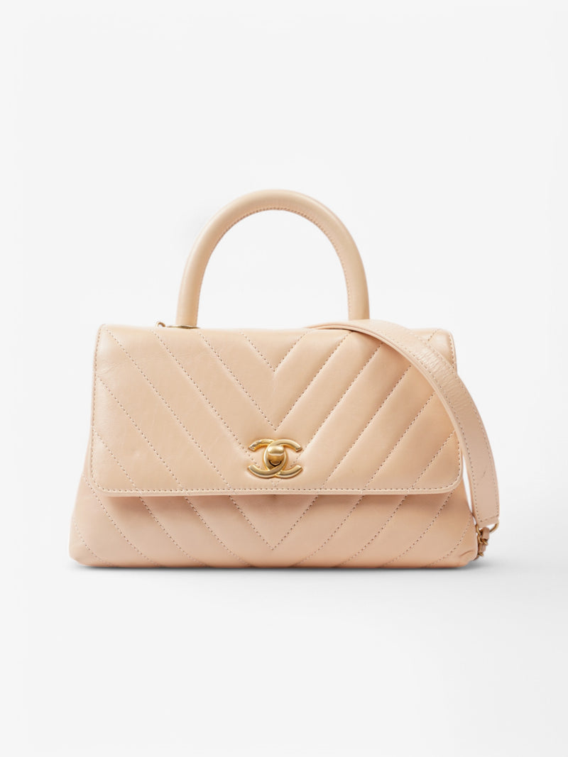  Chanel Coco Handle Flap Nude Lambskin Leather Mini