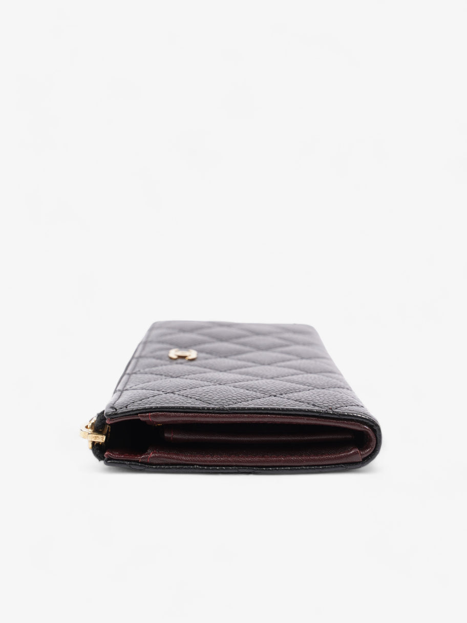Chanel Half Zip Long Wallet Black Matelasse Leather Image 4