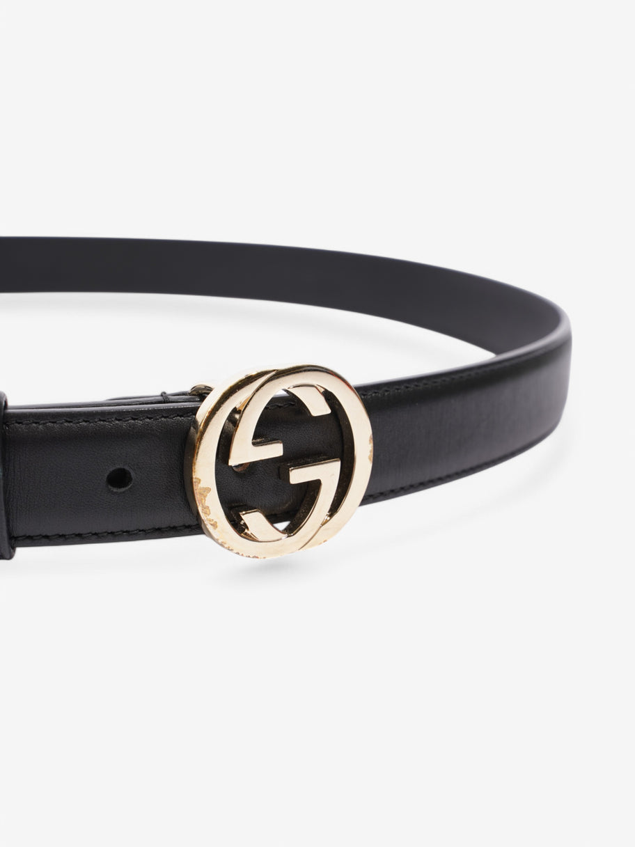 Gucci Interlocking G Belt Black / Gold Leather 95cm / 38
