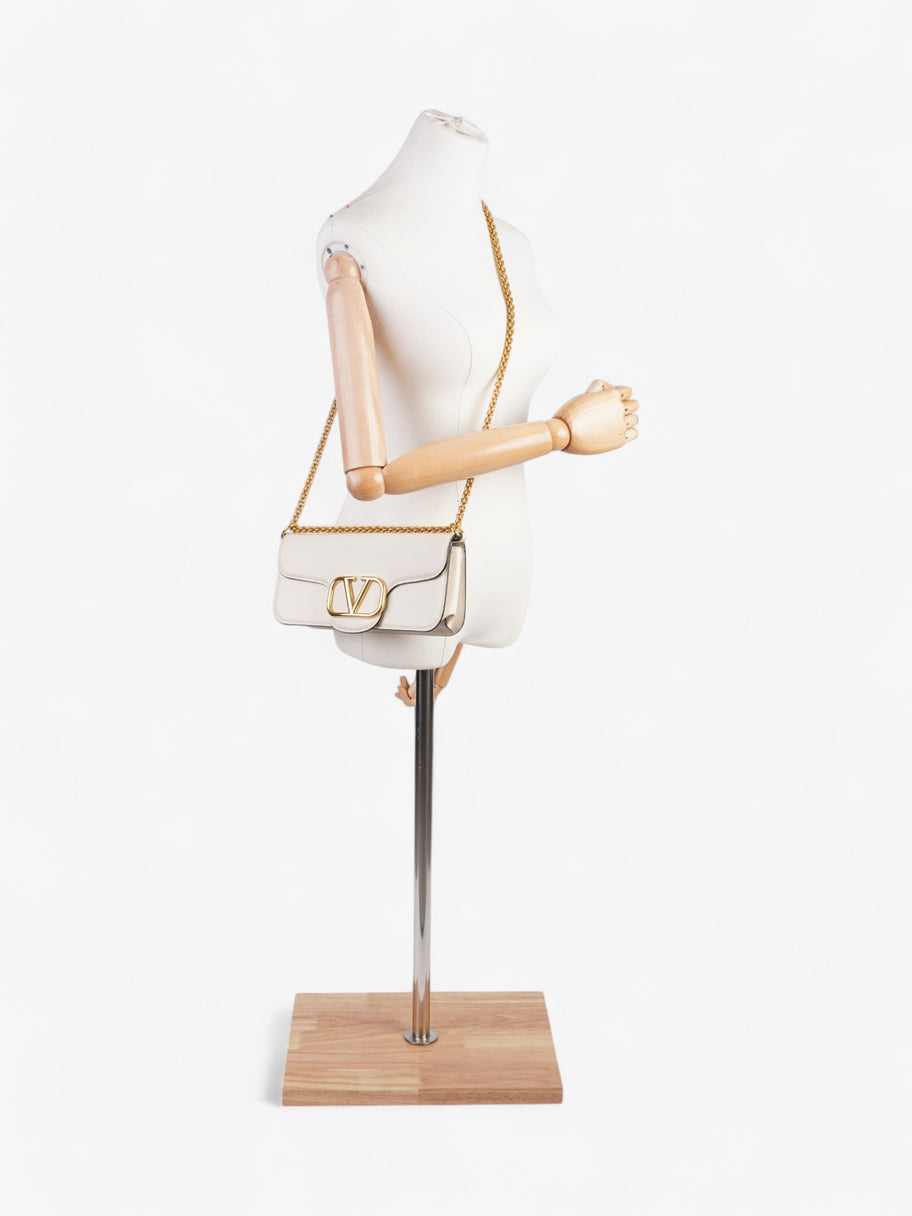 Valentino VLogo Loco Shoulder Bag Ivory Calfskin Leather Image 2