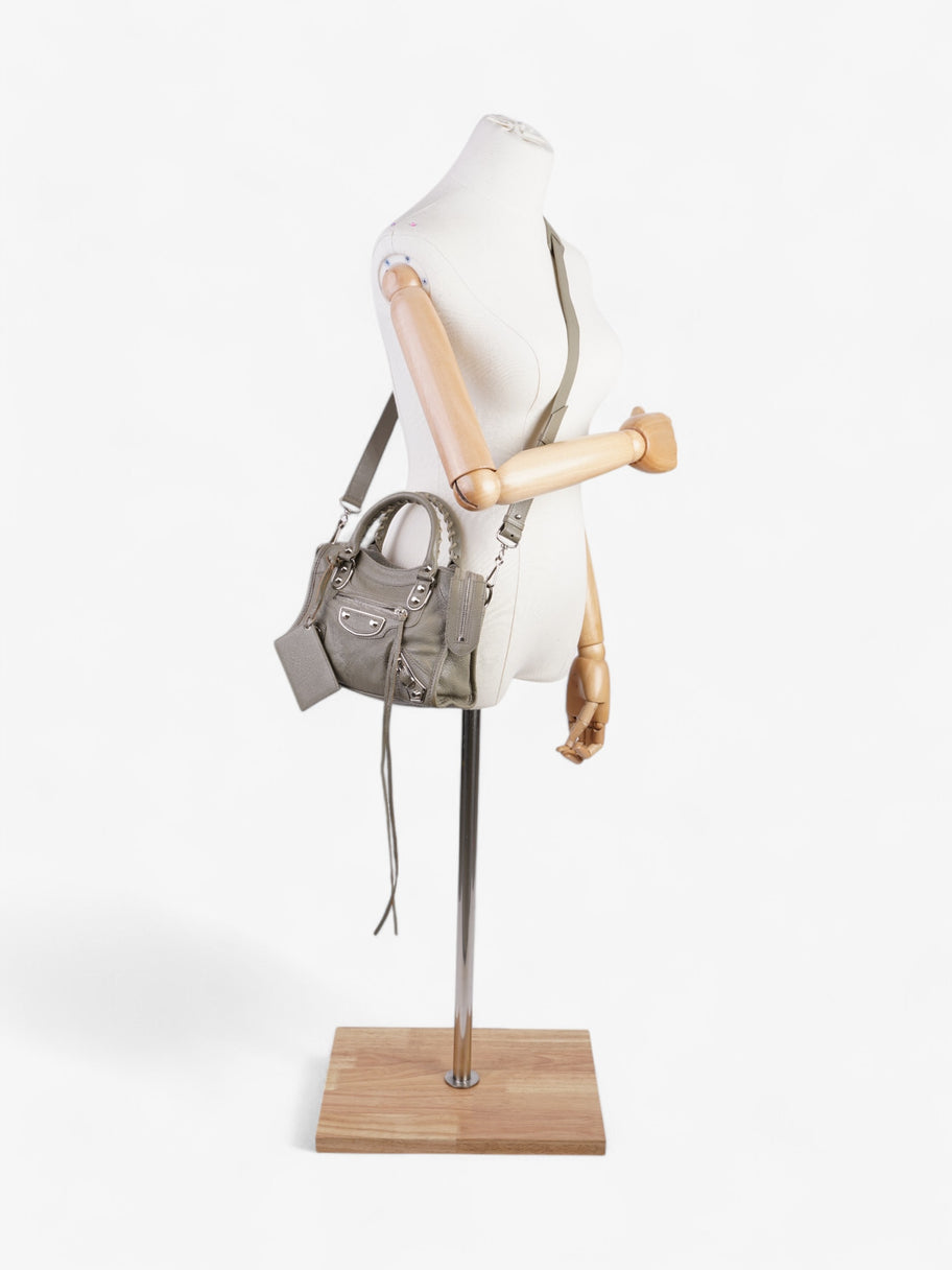 Balenciaga Le City Taupe Grey Lambskin Leather Mini Image 2