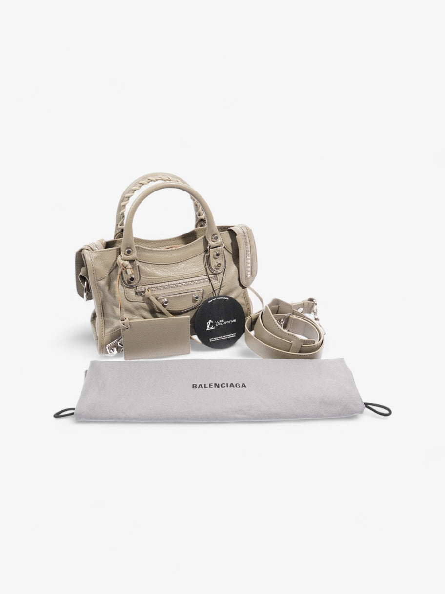 Balenciaga Le City Taupe Grey Lambskin Leather Mini Image 9