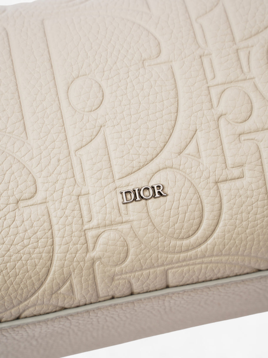 Christian Dior Embossed Toiletry Pouch Grey Embossed Leather Image 6