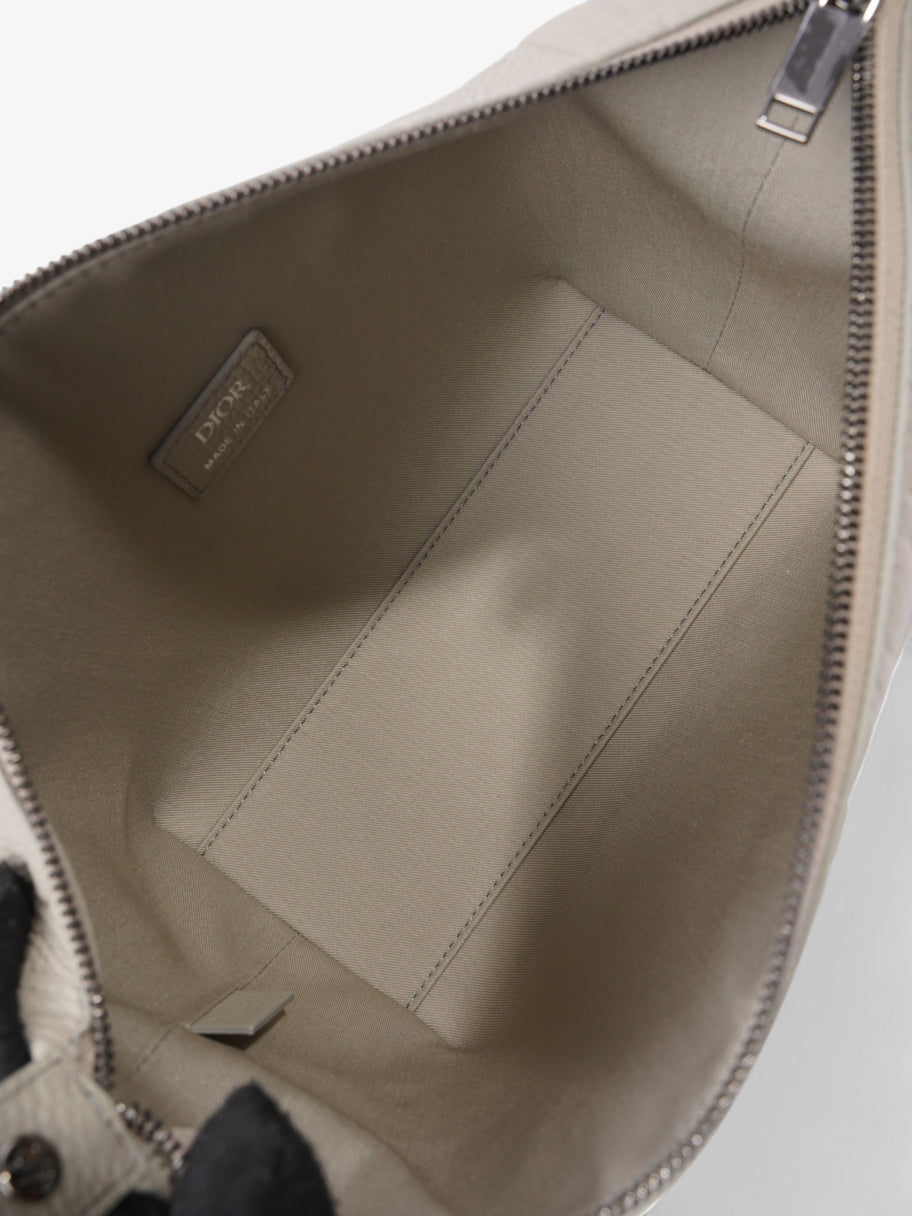 Christian Dior Embossed Toiletry Pouch Grey Embossed Leather Image 7