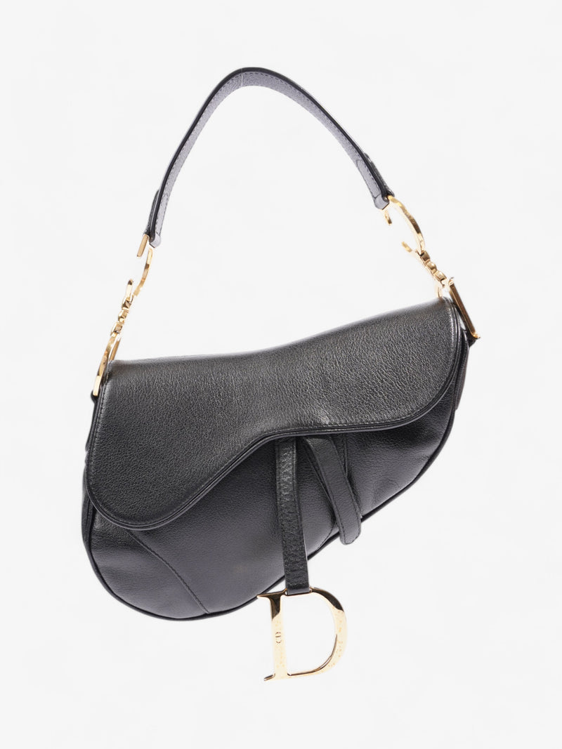  Christian Dior Saddle Bag Black Calfskin Leather