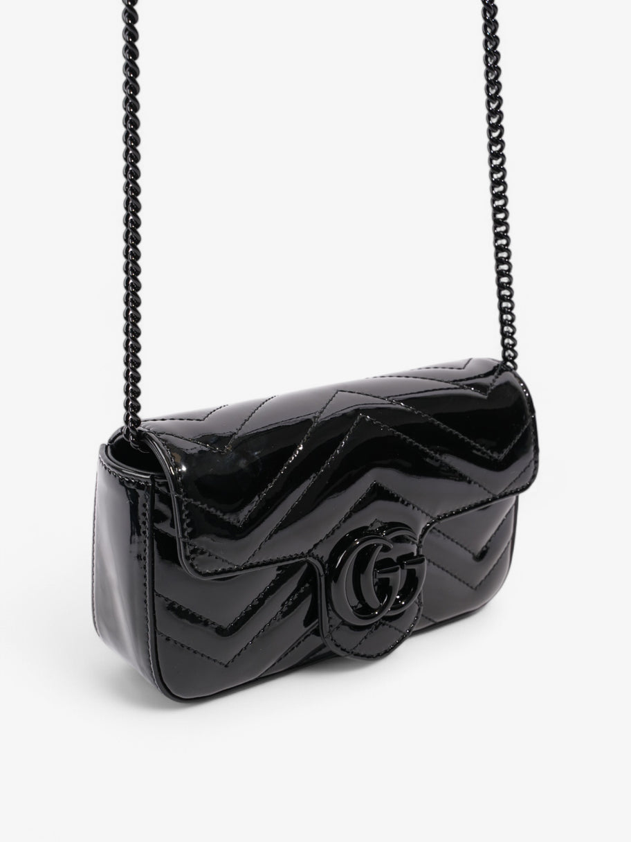 Gucci GG Marmont Black Patent Leather Super Mini Image 7
