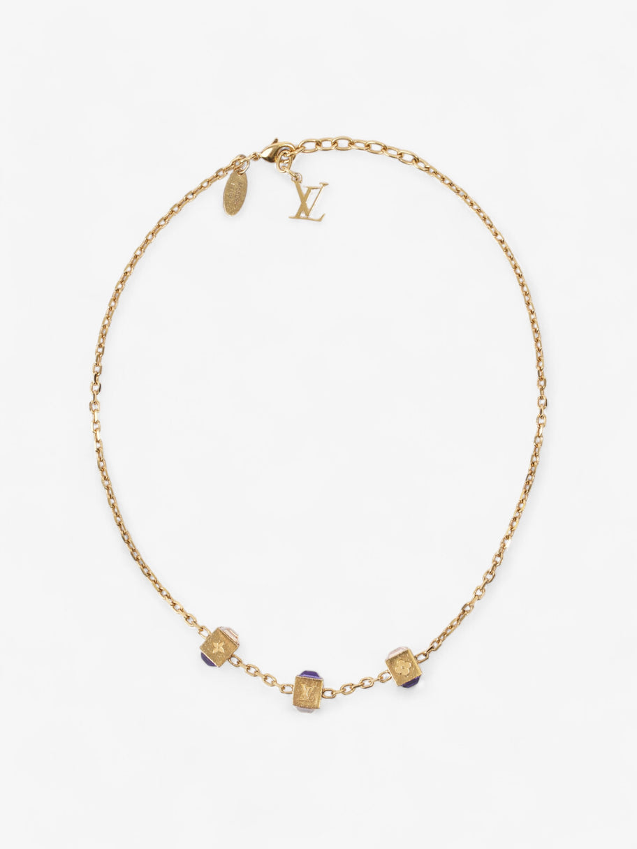 Louis Vuitton LV Collier Gamble Necklace Gold / Purple / White Base Metal Image 1