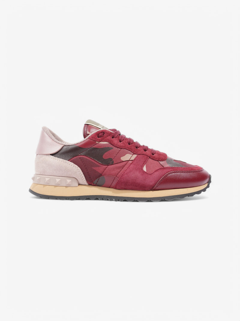  Valentino Rockrunner Sneakers Maroon  / Black / Beige Suede EU 37 UK 4