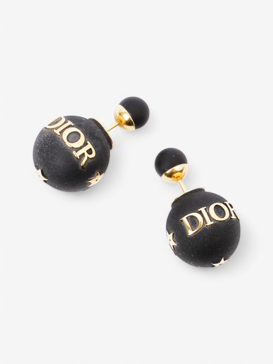 Christian Dior Tribal Earrings Black / Gold Base Metal Image 2