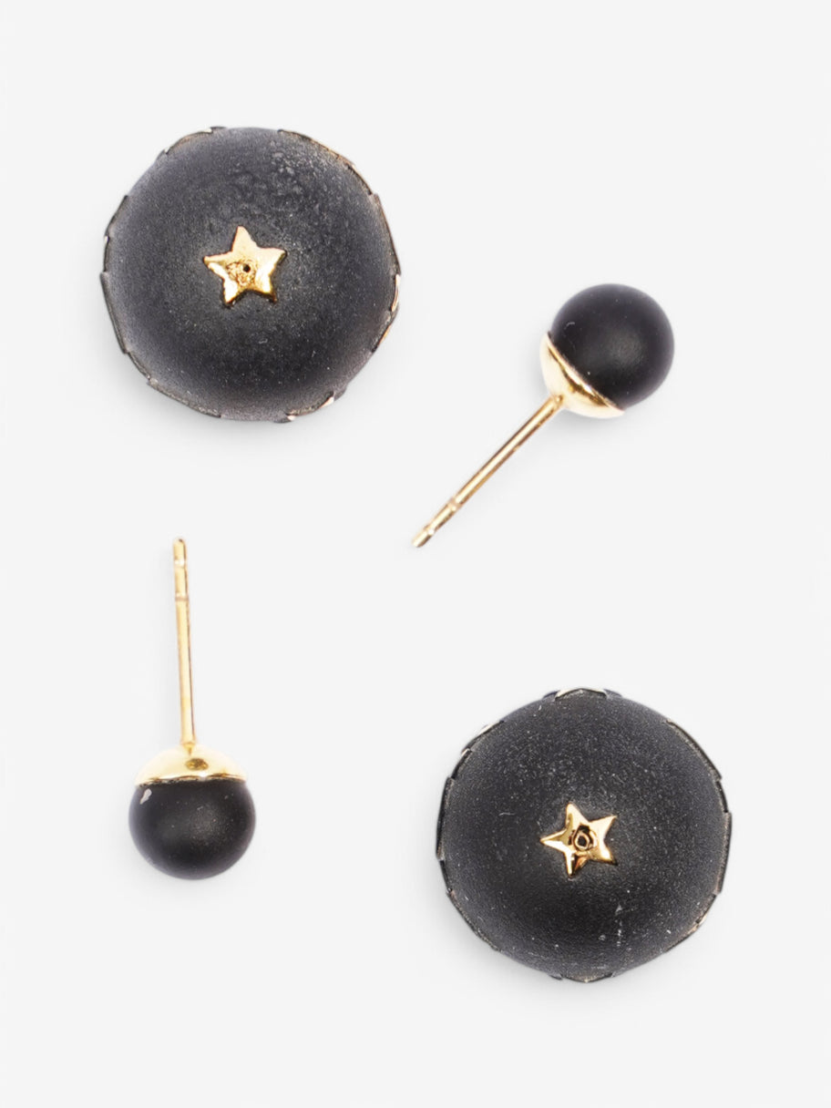 Christian Dior Tribal Earrings Black / Gold Base Metal Image 3