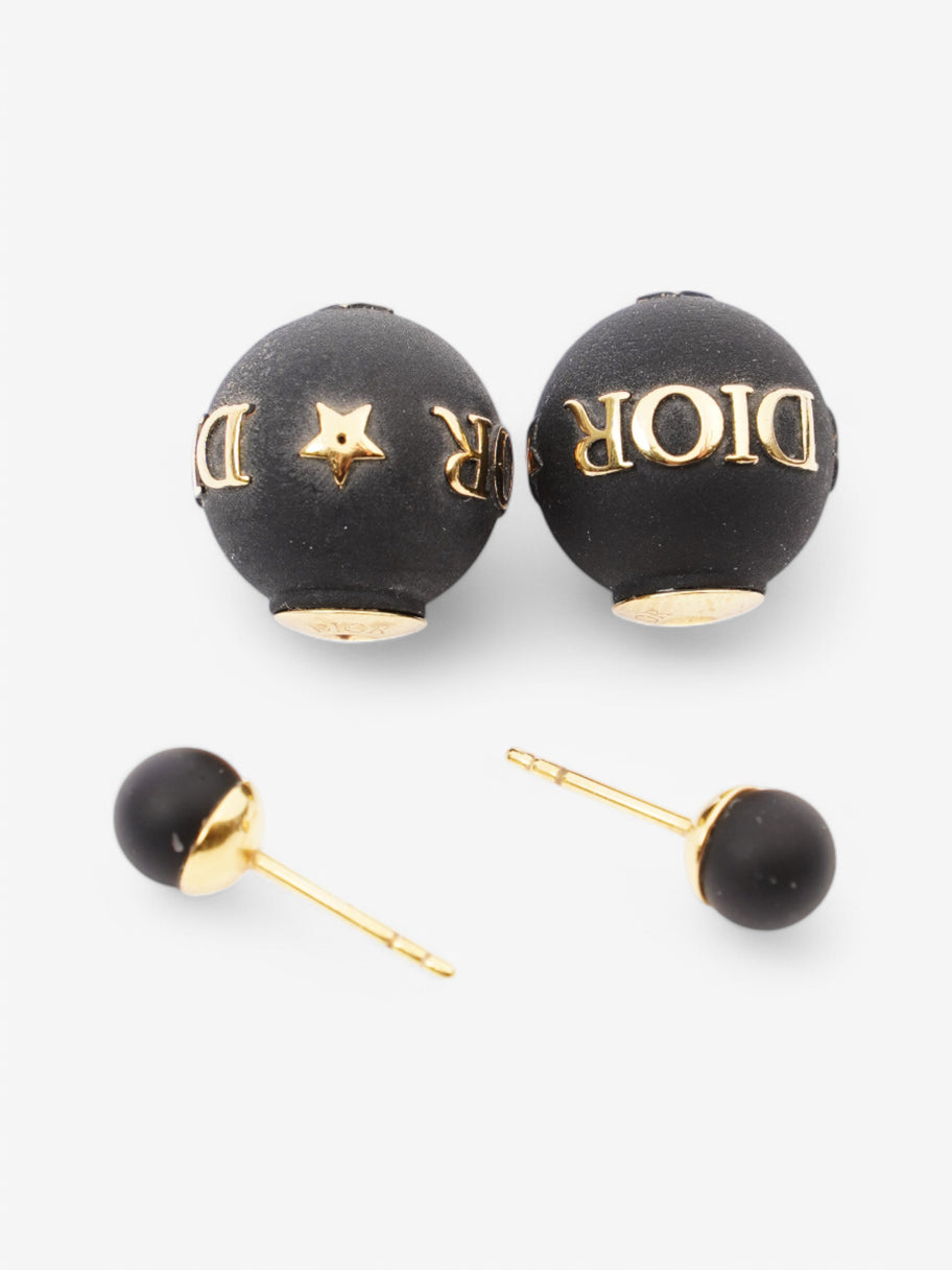 Christian Dior Tribal Earrings Black / Gold Base Metal Image 4