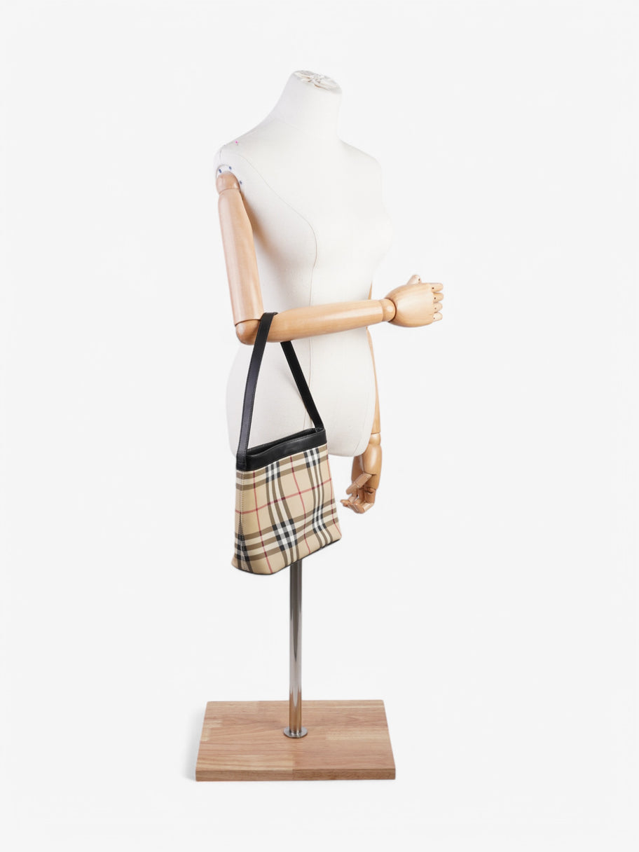 Burberry Check Tote House Check / Black Canvas Image 3