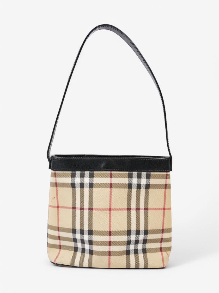 Burberry Check Tote House Check / Black Canvas Image 6