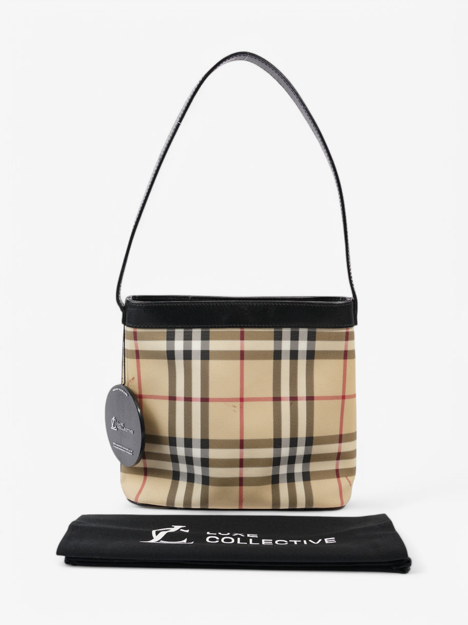 Burberry Check Tote House Check / Black Canvas Image 8