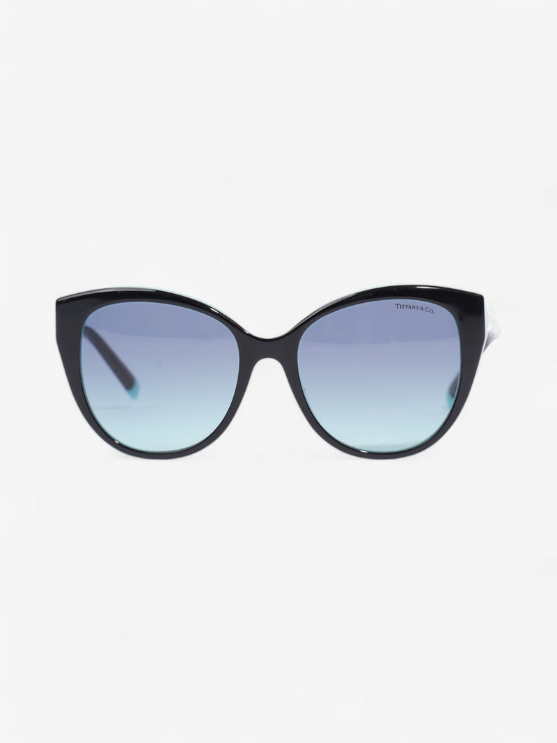  Tiffany and Co Gradient Cat Eye Sunglasses Black / Tiffany Blue / Silver Acetate