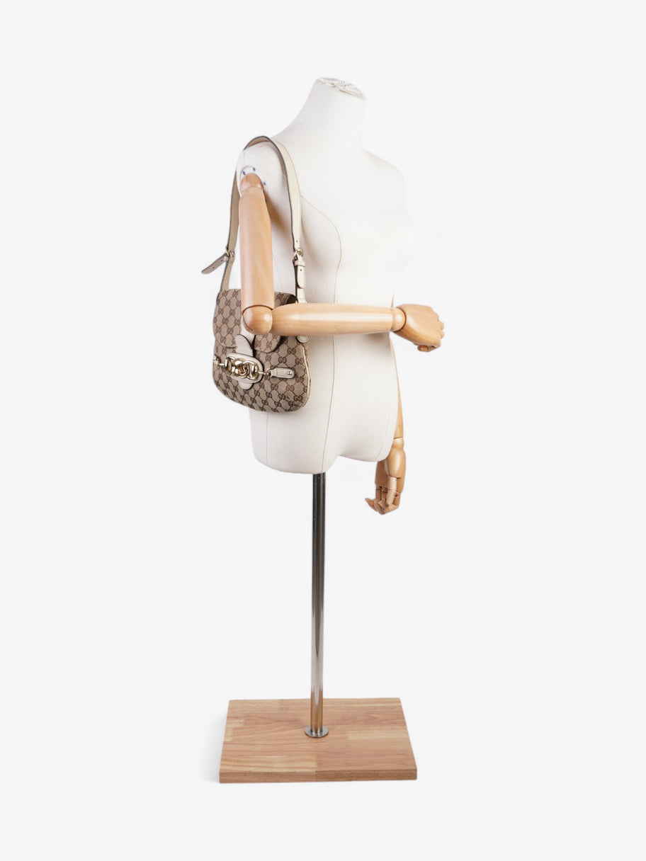 Gucci GG Horsebit Beige  / Brown Canvas Image 2