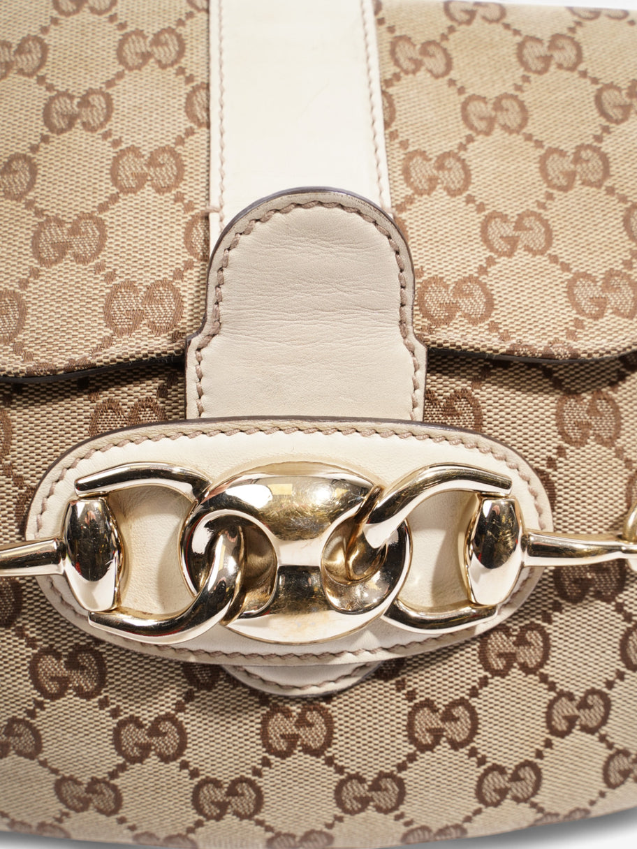 Gucci GG Horsebit Beige  / Brown Canvas Image 7