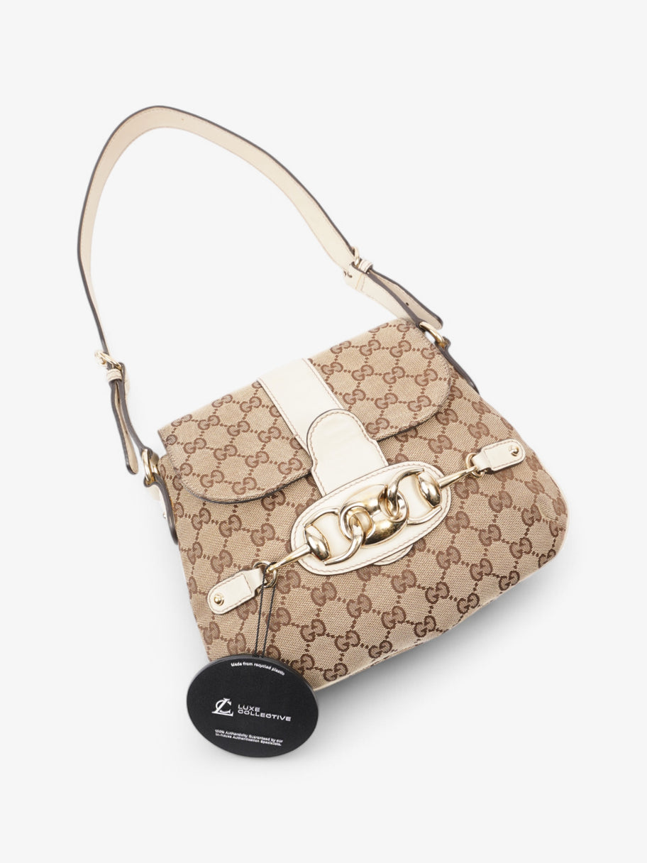 Gucci GG Horsebit Beige  / Brown Canvas Image 9