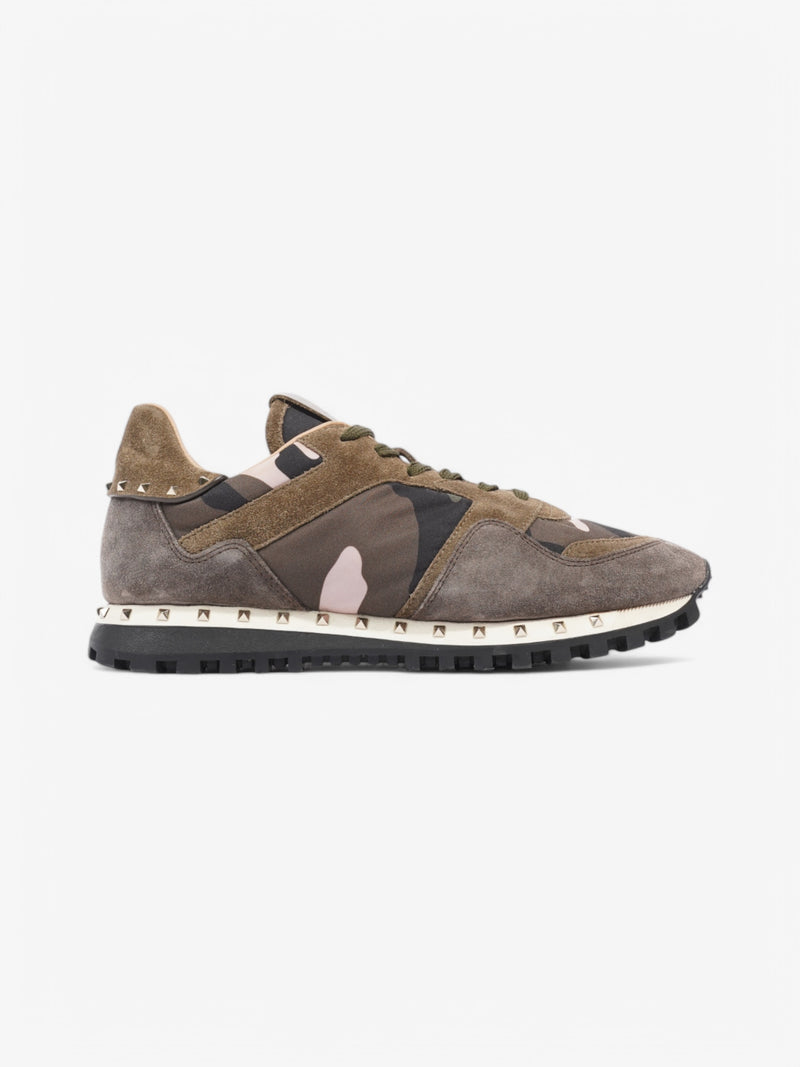  Valentino Rockstud Sneakers Khaki / Black / Pink Suede EU 41 UK 8