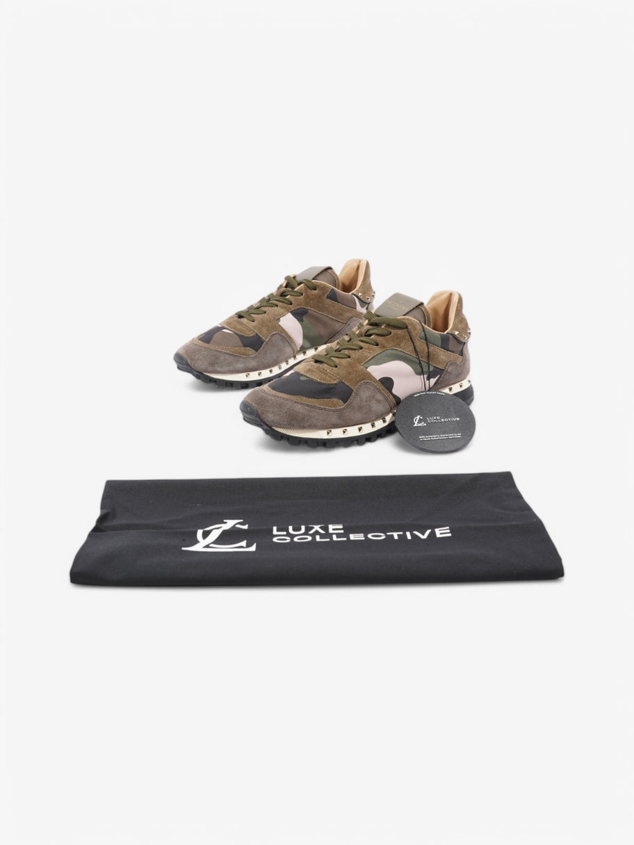 Valentino Rockstud Sneakers Khaki / Black / Pink Suede EU 41 UK 8 Image 10