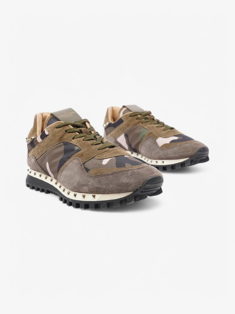 Valentino Rockstud Sneakers Khaki / Black / Pink Suede EU 41 UK 8 Image 2