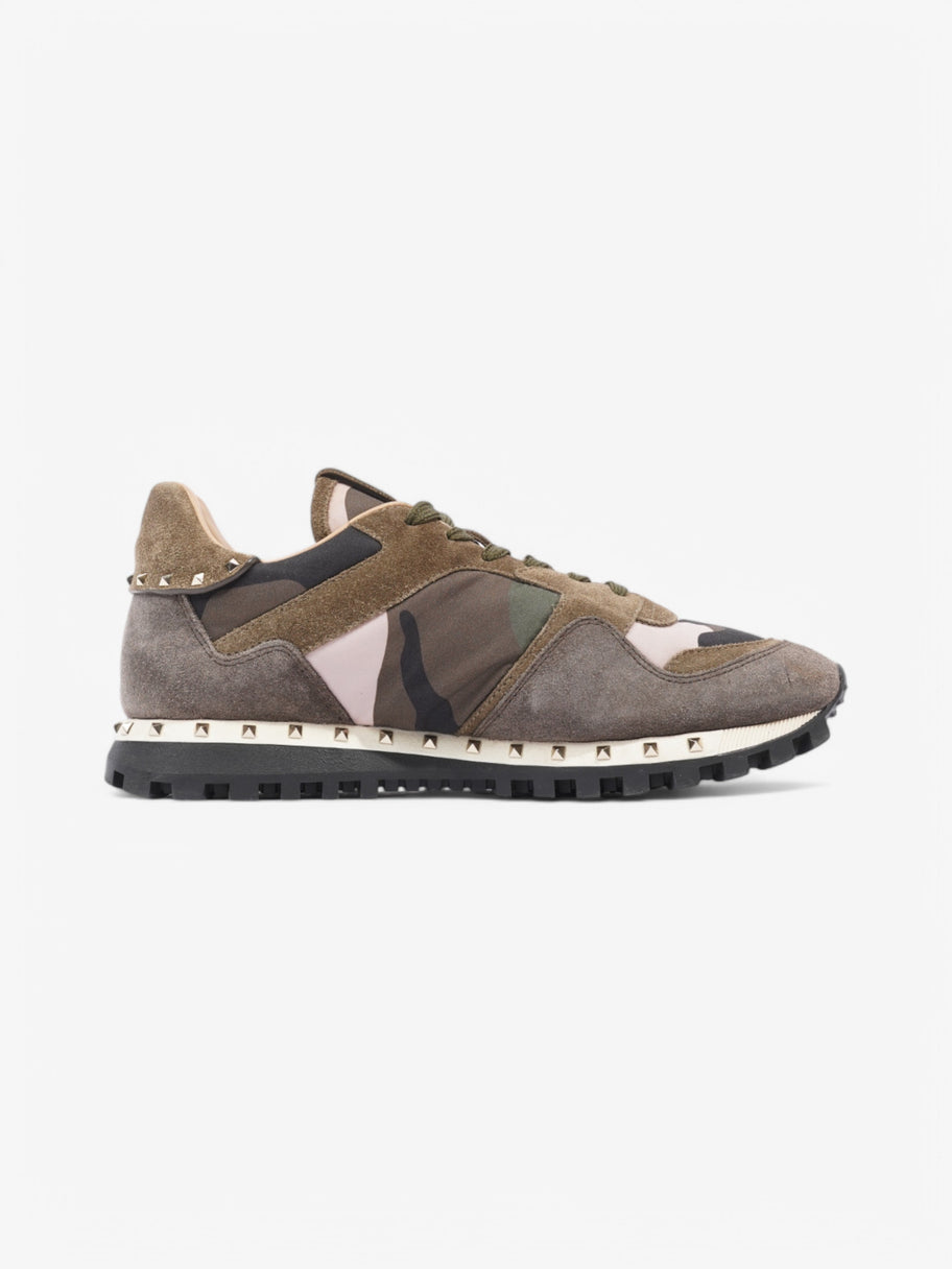 Valentino Rockstud Sneakers Khaki / Black / Pink Suede EU 41 UK 8 Image 4