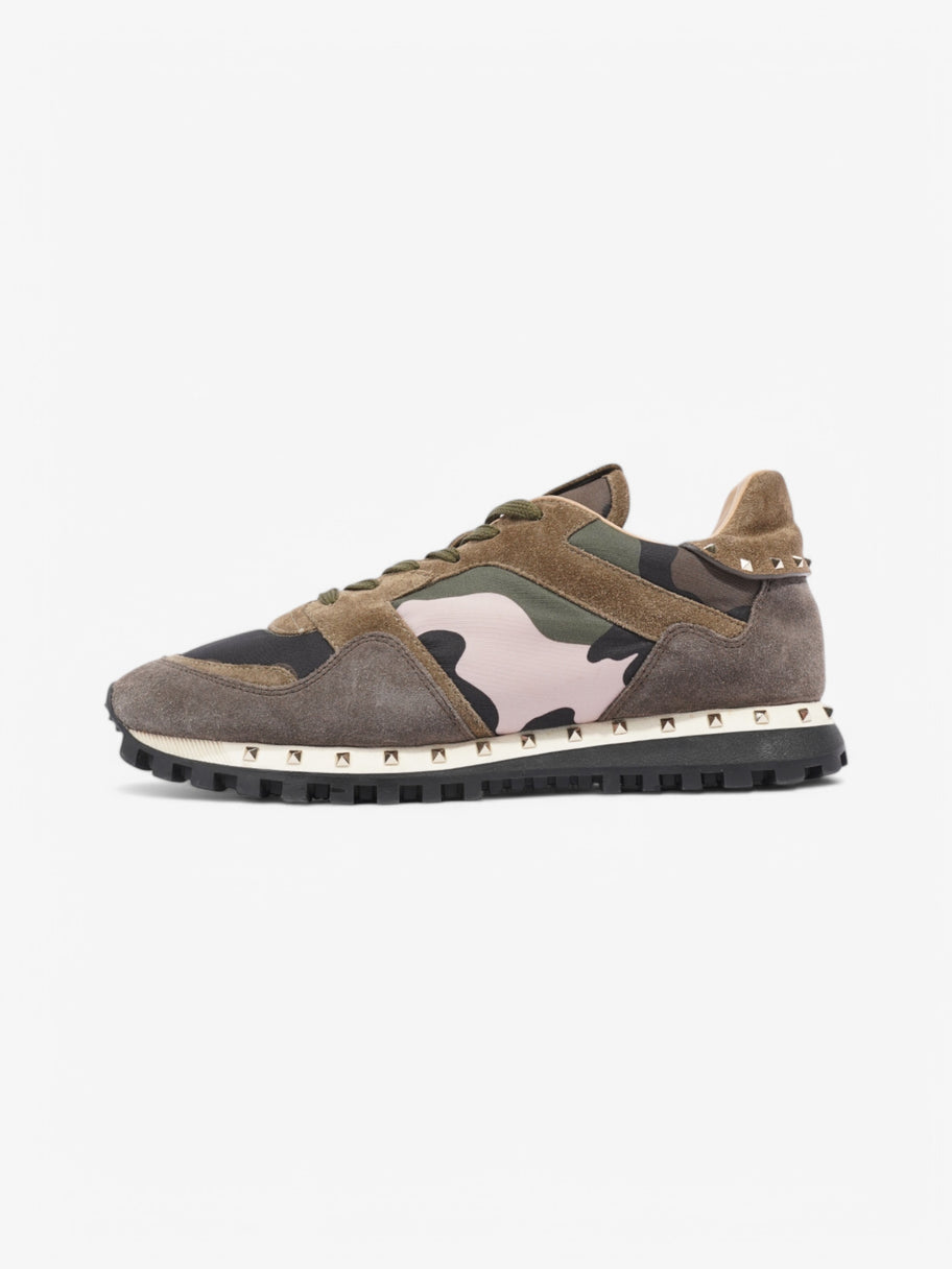 Valentino Rockstud Sneakers Khaki / Black / Pink Suede EU 41 UK 8 Image 5