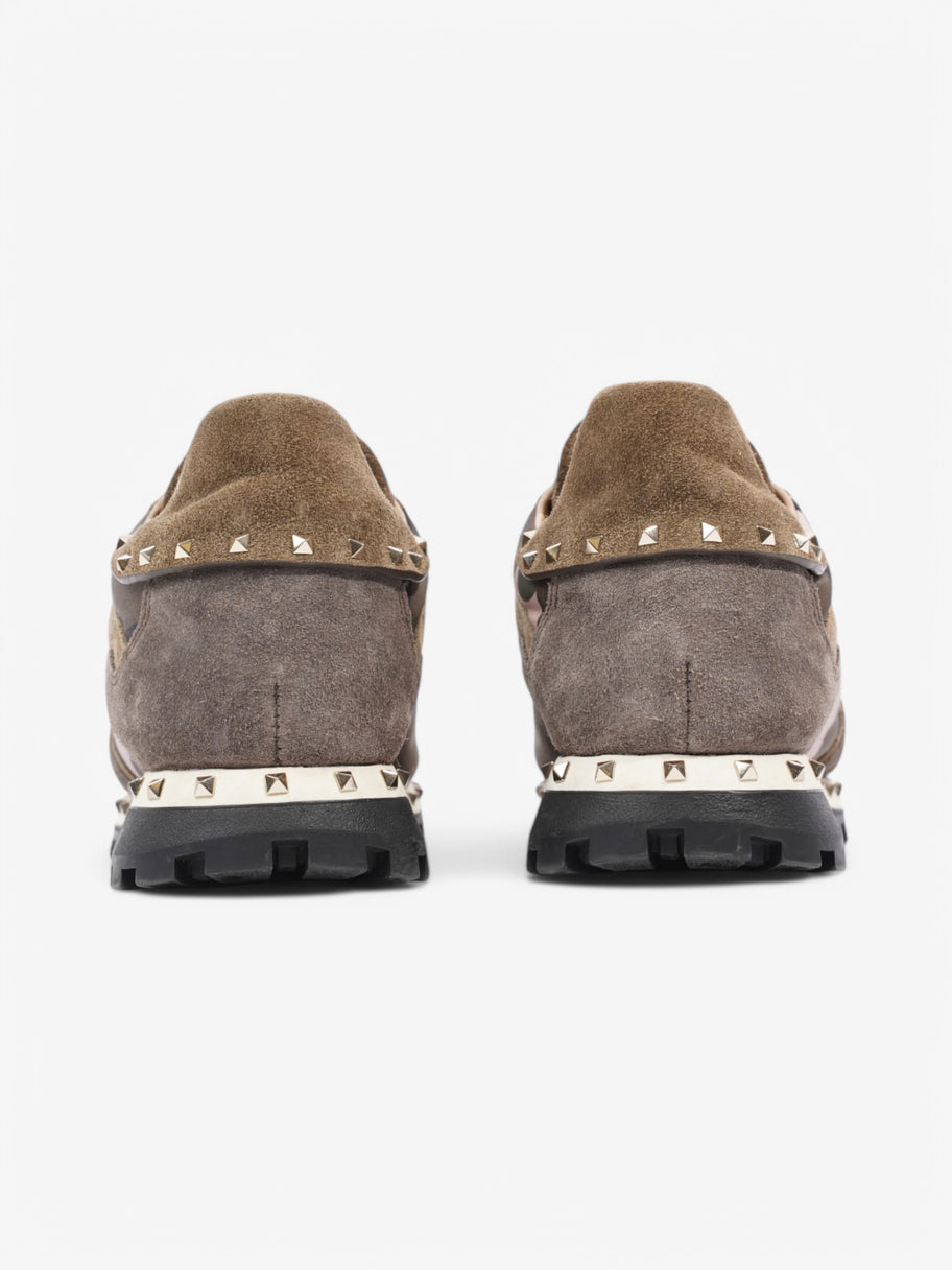 Valentino Rockstud Sneakers Khaki / Black / Pink Suede EU 41 UK 8 Image 6