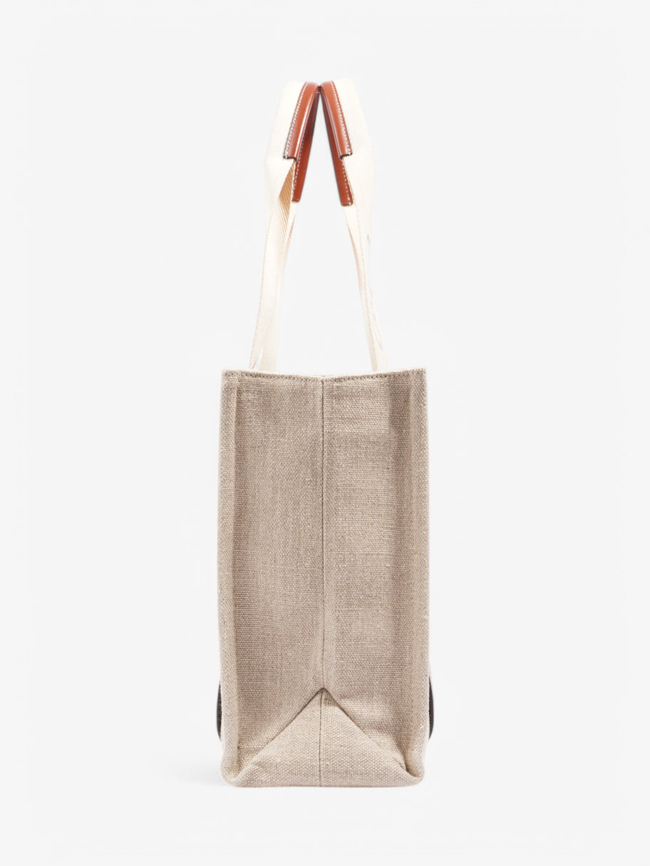 Chloe Woody Tote Beige  / Brown Canvas Medium Image 3