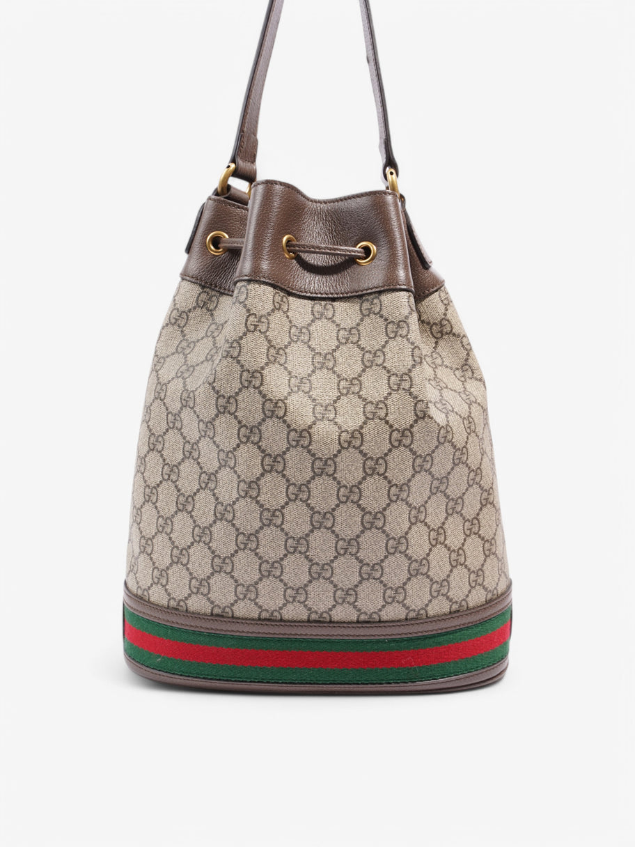 Gucci Ophidia GG Bucket Bag Beige  / Brown / Green Coated Canvas Image 4