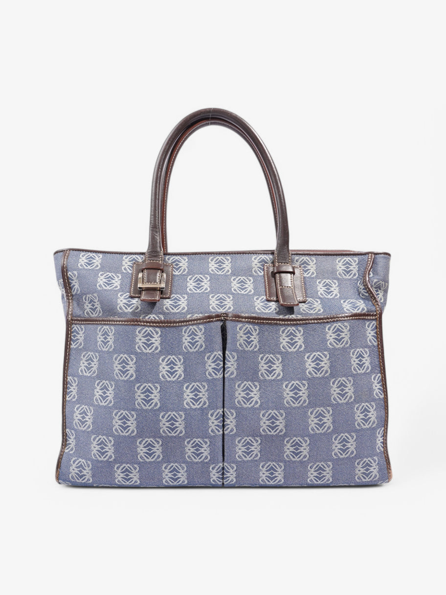 Loewe Monogram Tote Blue Denim Image 1