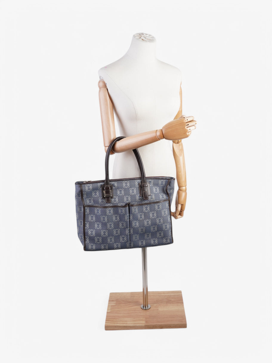 Loewe Monogram Tote Blue Denim Image 2