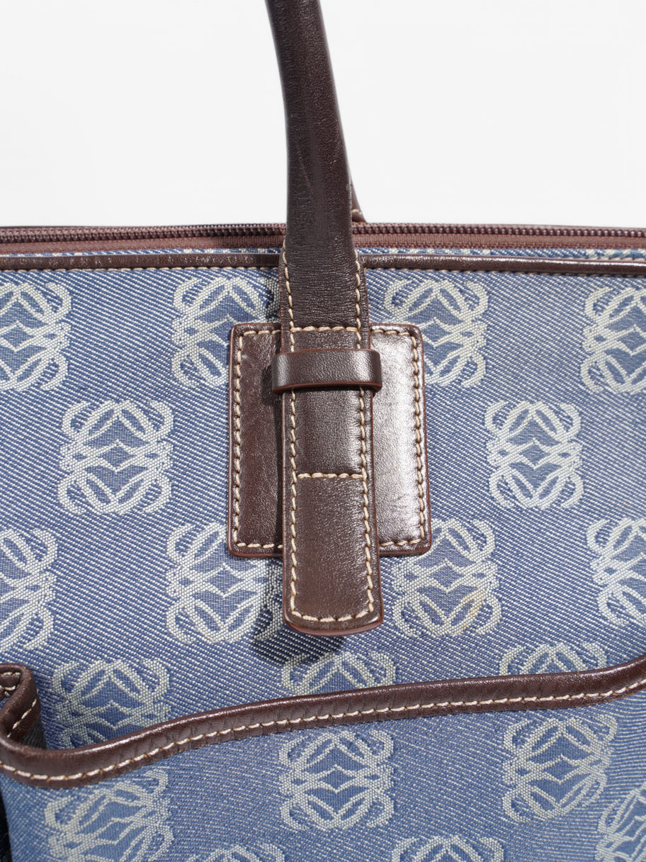 Loewe Monogram Tote Blue Denim Image 7