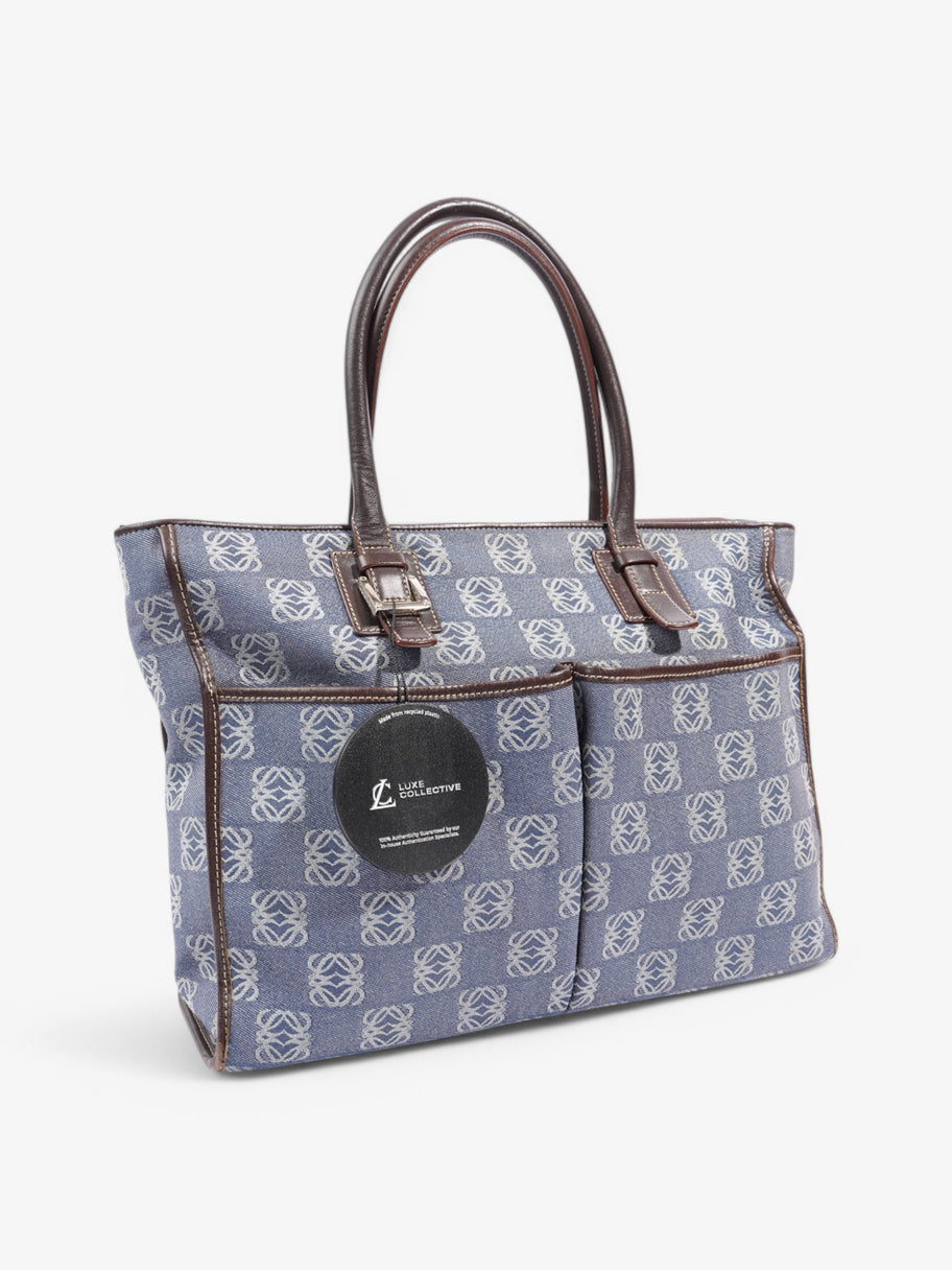 Loewe Monogram Tote Blue Denim Image 9