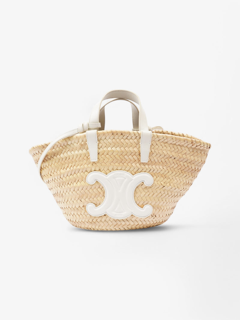  Celine Panier Beige  / White Palm Leaves