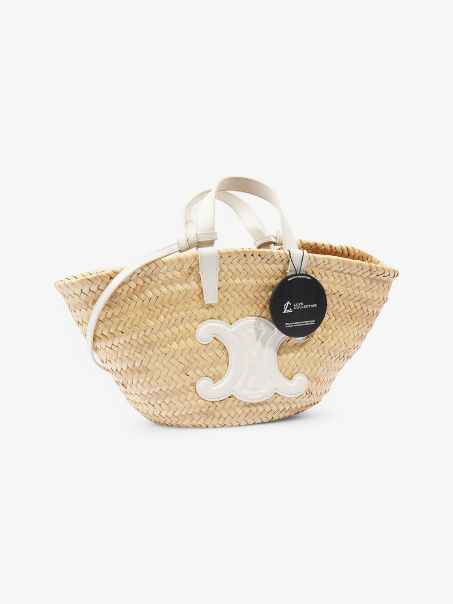 Celine Panier Beige  / White Palm Leaves Image 10
