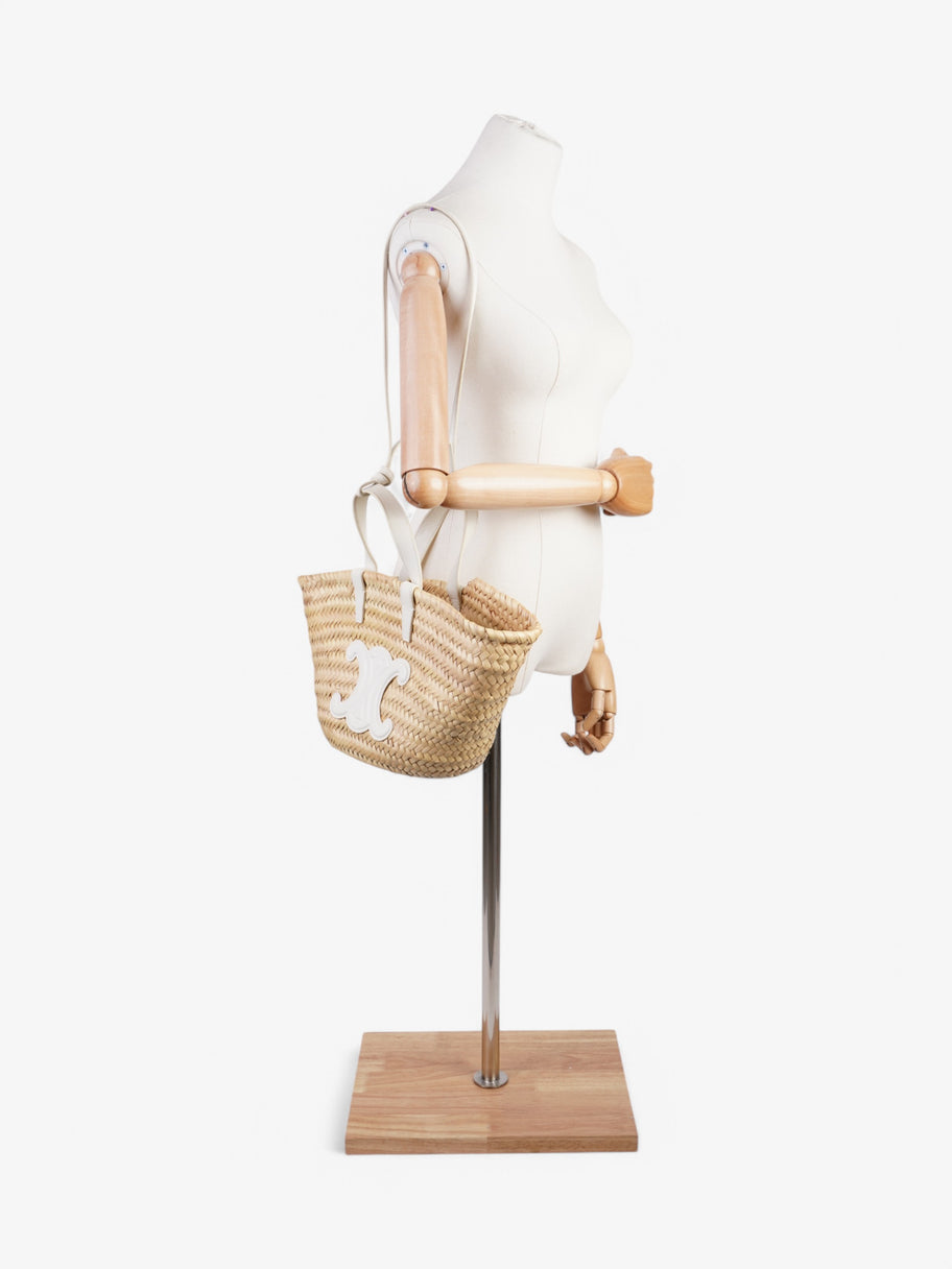 Celine Panier Beige  / White Palm Leaves Image 2
