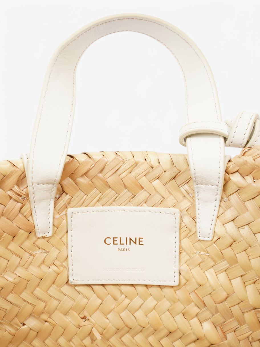 Celine Panier Beige  / White Palm Leaves Image 9