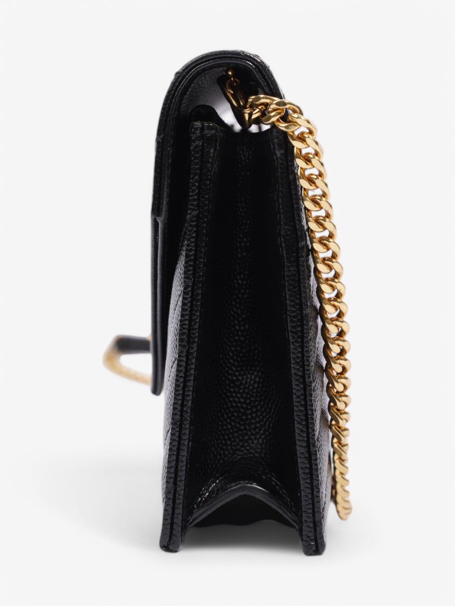Saint Laurent Cassandre Envelope Chain Wallet Black Grained Leather Image 4