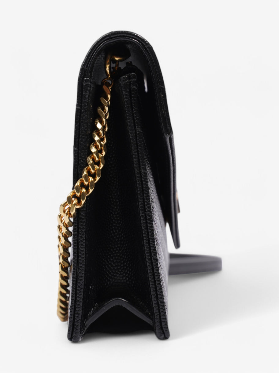 Saint Laurent Cassandre Envelope Chain Wallet Black Grained Leather Image 3