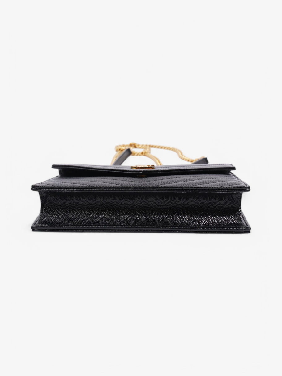 Saint Laurent Cassandre Envelope Chain Wallet Black Grained Leather Image 6
