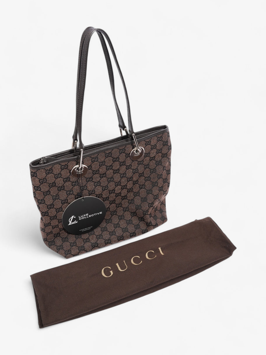 Gucci GG Tote Bag GG Supreme / Dark Brown Canvas Image 8