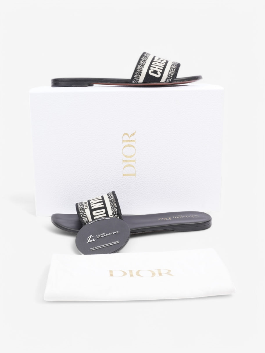 Christian Dior Dway Slides White  / Black Canvas EU 38 UK 5 Image 10